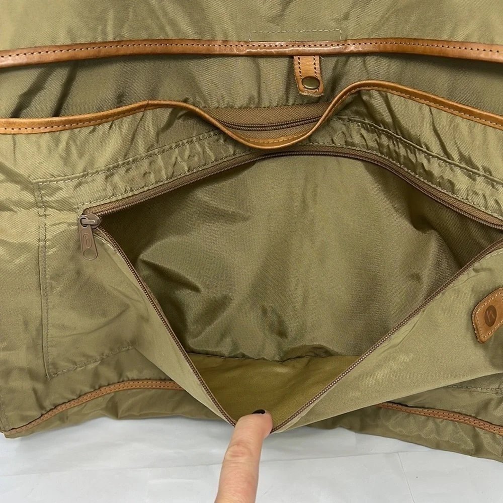Vintage HARTMANN Lightweight Garment Travel Bag Tan Nylon & Leather Trim